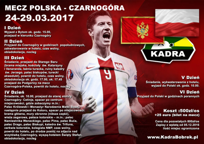 Mecz Polska – Czarnogóra 24-29.03.2017r.